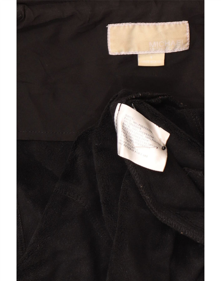 Michael Kors Veste Parka à capuche pour femme UK 10 Petit Noir Polyester