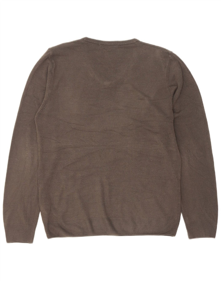 Marks & Spencer Pull Col V Homme Gris Moyen Acrylique
