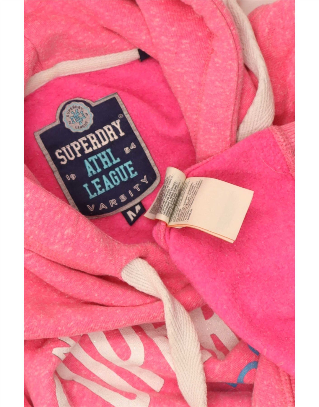 Superdry Pull à capuche graphique pour femme UK 14 Rose moyen Polyester