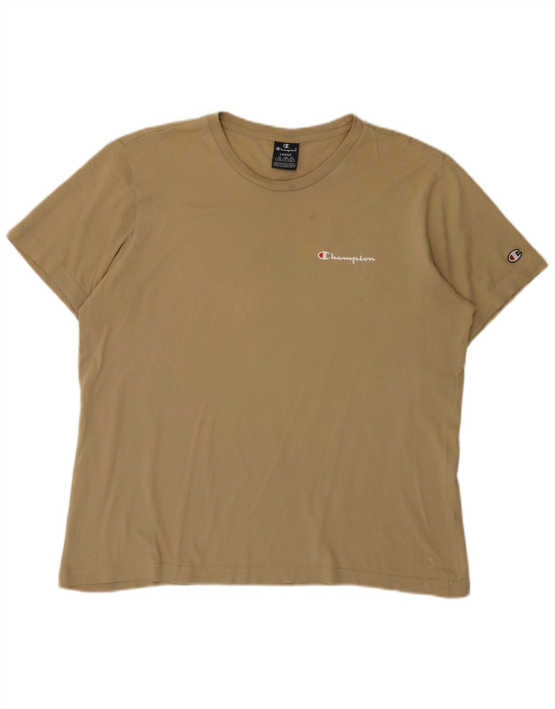 CHAMPION T-Shirt Femme UK 16 Large Beige