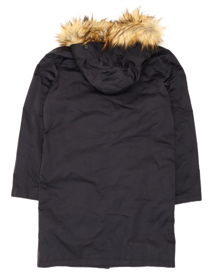 Zara Parka à capuche pour homme UK 40 Large Noir Polyester