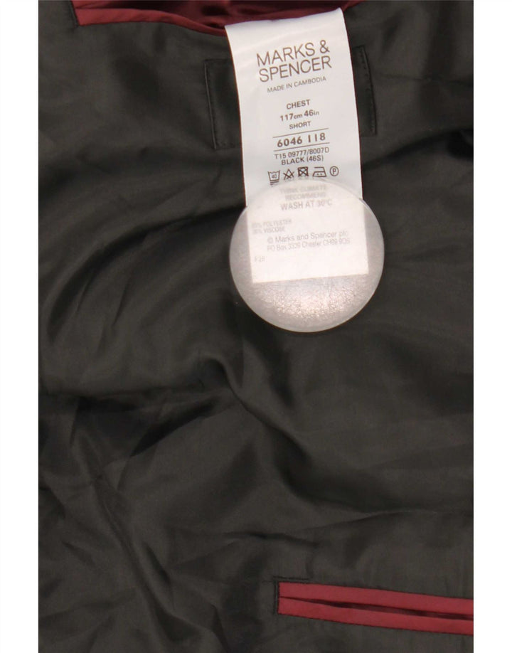 Marks & Spencer Veste blazer à 2 boutons pour homme UK 46 XL Noir Colourblock