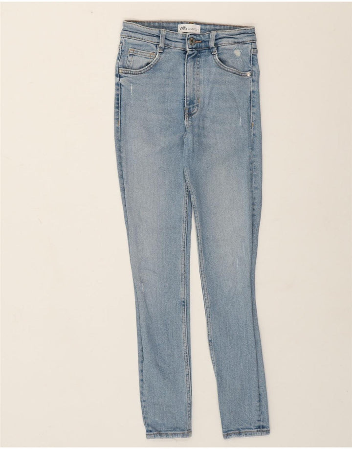 Zara Femme Jean Skinny EU 34 XS W24 L27 Bleu Coton