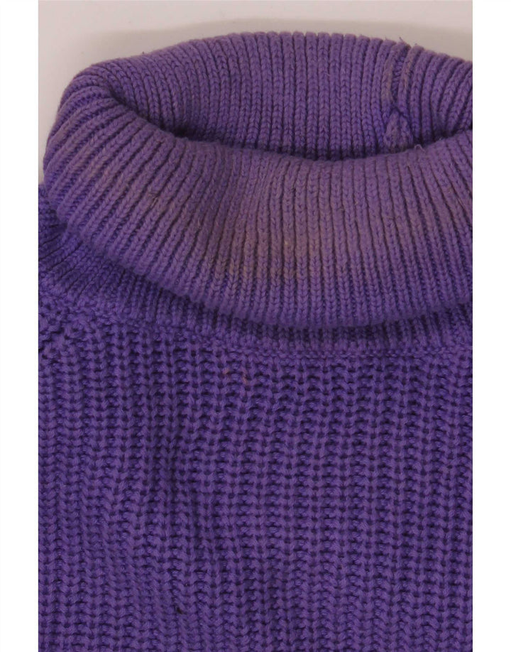 Zara Pull Col Roulé Homme Violet Moyen Coton