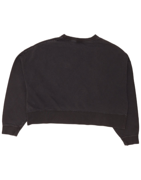 Nike Sweat-shirt court surdimensionné pour femme UK 14 en coton noir moyen