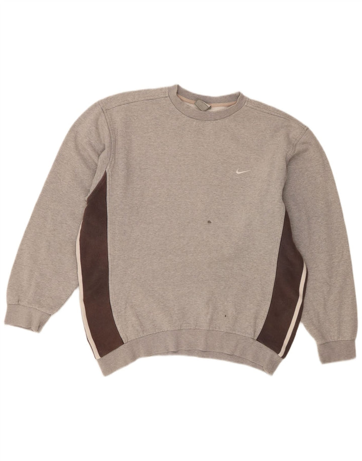 Nike Sweat-shirt pour homme en coton color block Gris Taille L