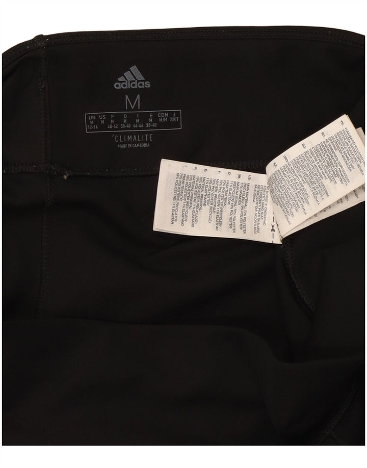 ADIDAS Femmes Climalite Leggings UK 12/14 Moyen Noir Polyester