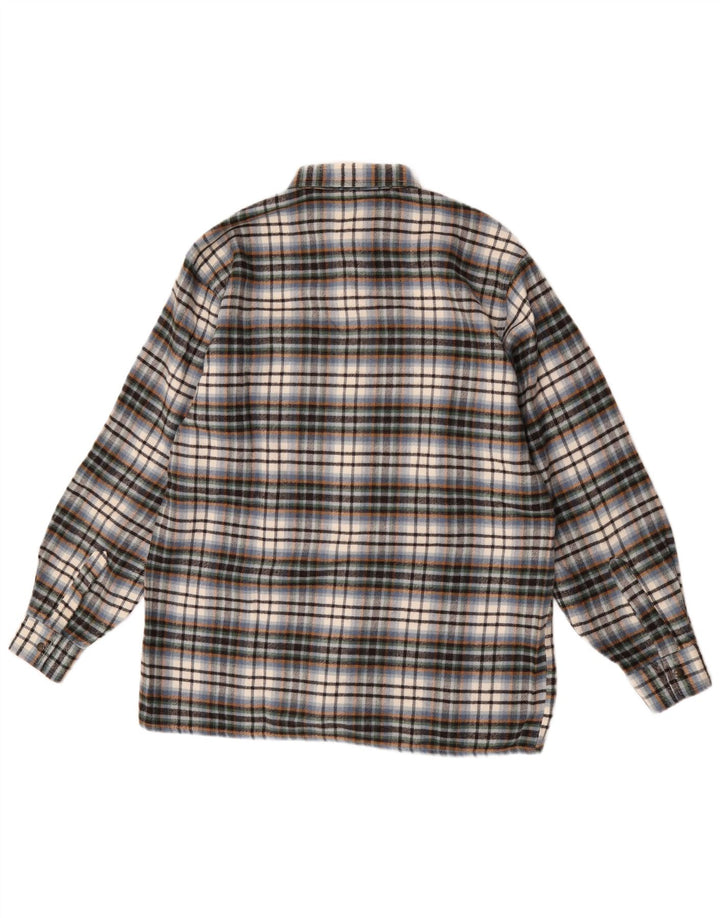 vintage Chemise surchemise homme Grande laine à carreaux multicolore