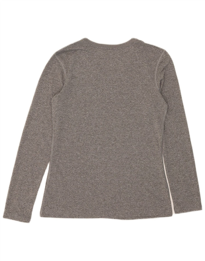 NIKE Haut Dri Fit à manches longues pour femme UK 10 Petit Gris Moucheté Polyester