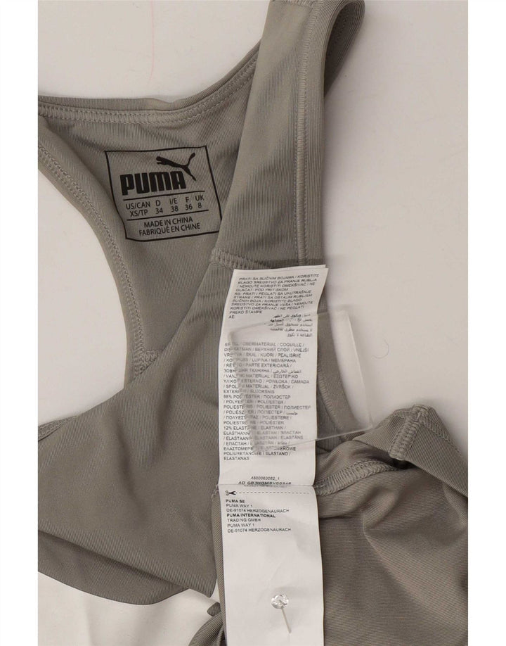 Puma Débardeur graphique pour femme UK 8 Small Gris Polyester