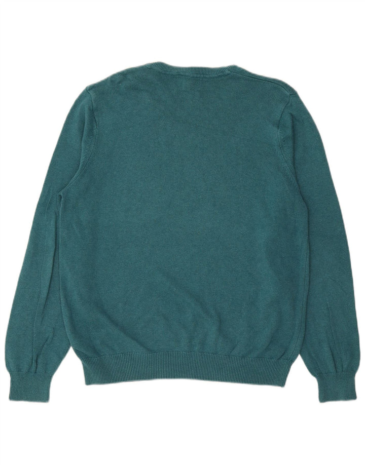 MARKS & SPENCER Pull col V pour homme en coton bleu Taille L