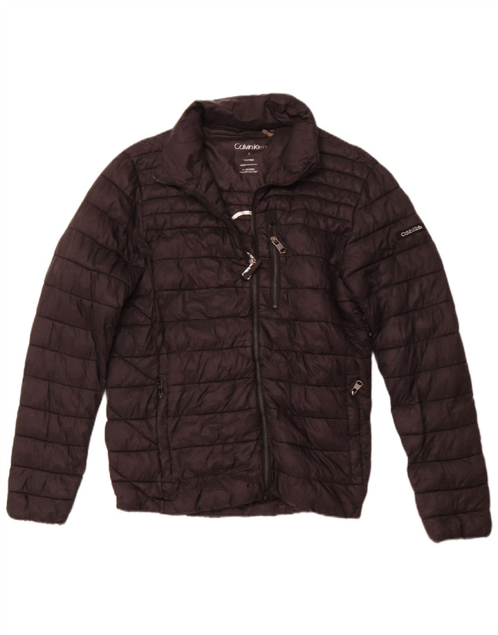 CALVIN KLEIN Veste matelassée graphique pour hommes UK 36 Small Black Nylon