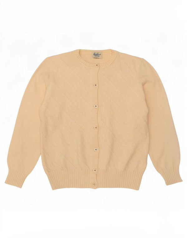 Luisa Spagnoli Pull Cardigan Femme UK 16 Grande Laine Vierge Beige