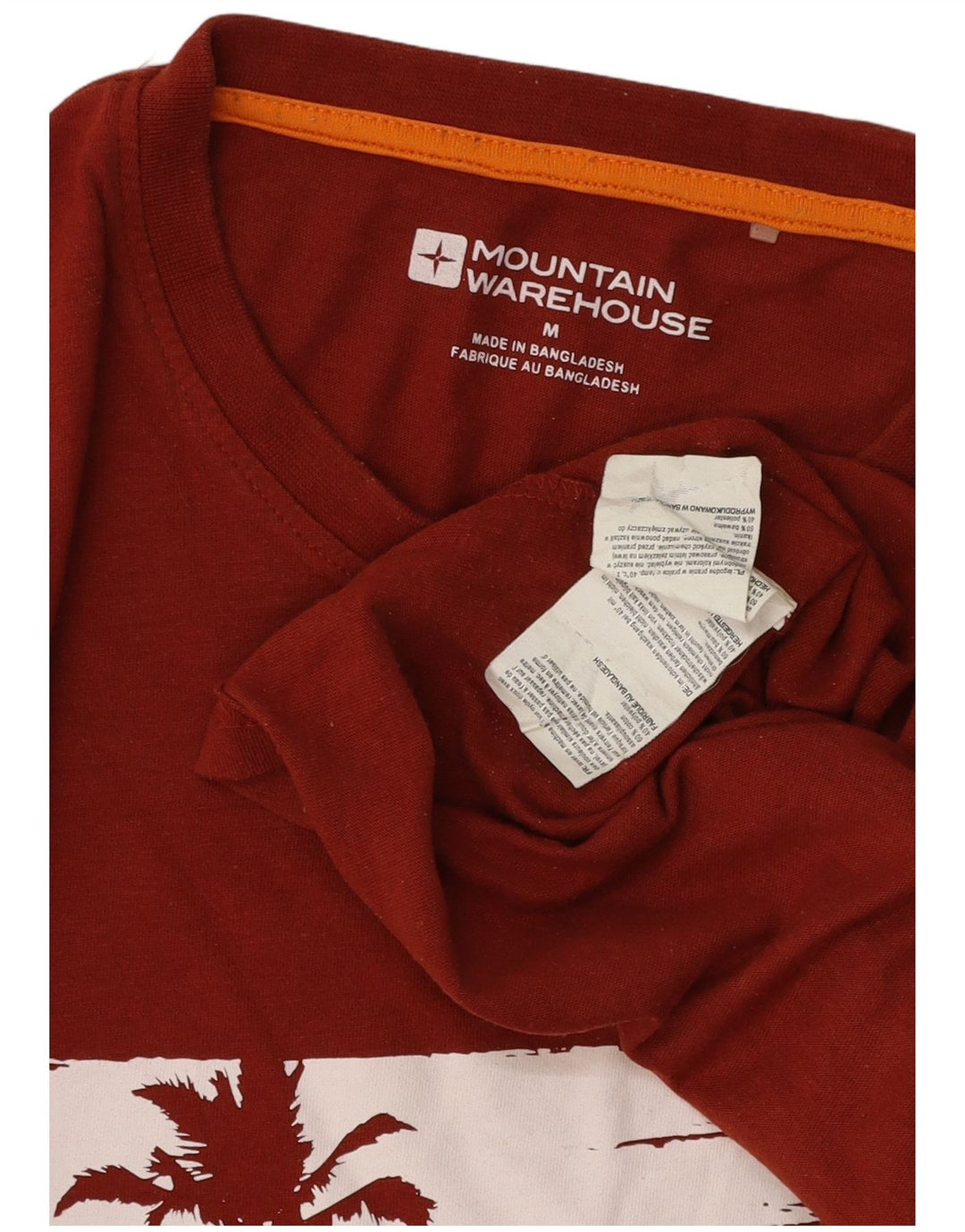 MOUNTAIN WAREHOUSE T-Shirt Graphique Homme Rouge Moyen Coton
