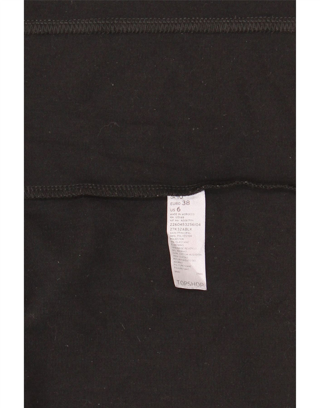 Topshop Jupe crayon femme UK 10 Small W28 Noir Polyester