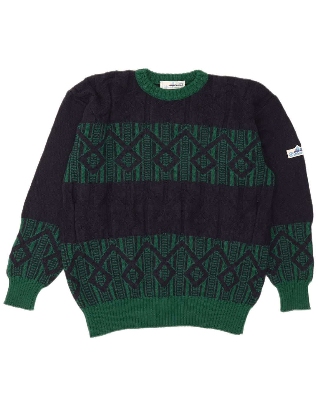 Azzurra Pull ras du cou pour homme IT 50 Bleu marine moyen géométrique