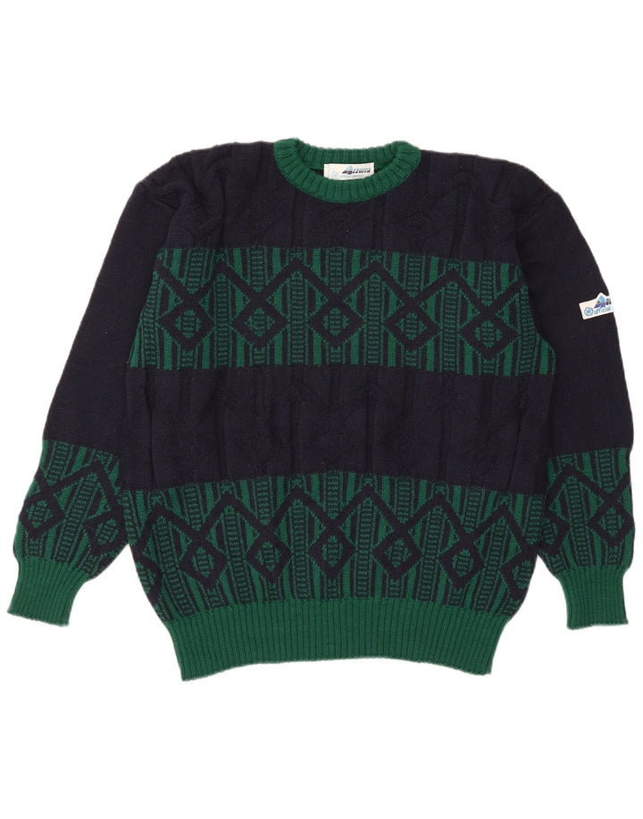 Azzurra Pull ras du cou pour homme IT 50 Bleu marine moyen géométrique