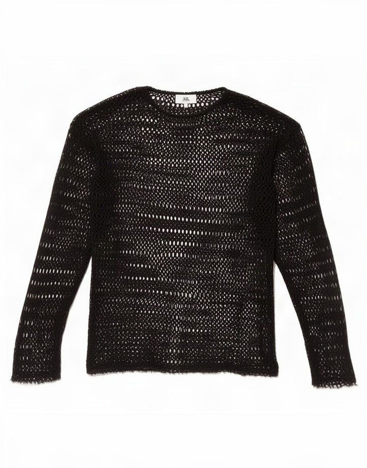 Zara Womens Crochet See Through Top UK 10 Petit Noir