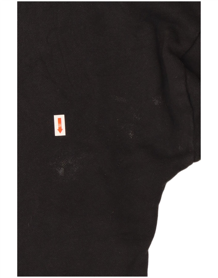 ADIDAS Pull à capuche court surdimensionné pour femme UK 12 Noir moyen Colourblock