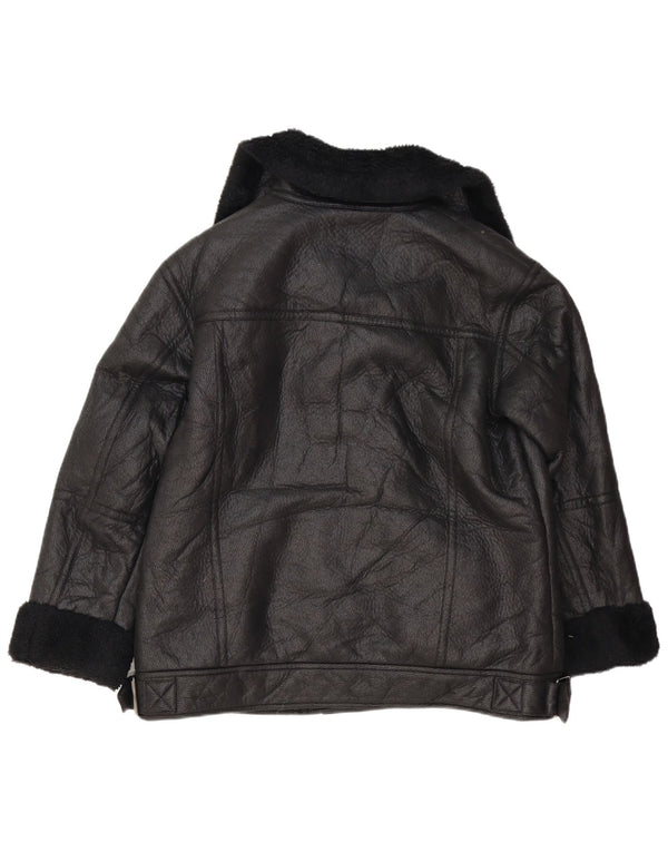 Marks & Spencer Veste Sherpa Femme UK 14 Large Noir Polyéthylène