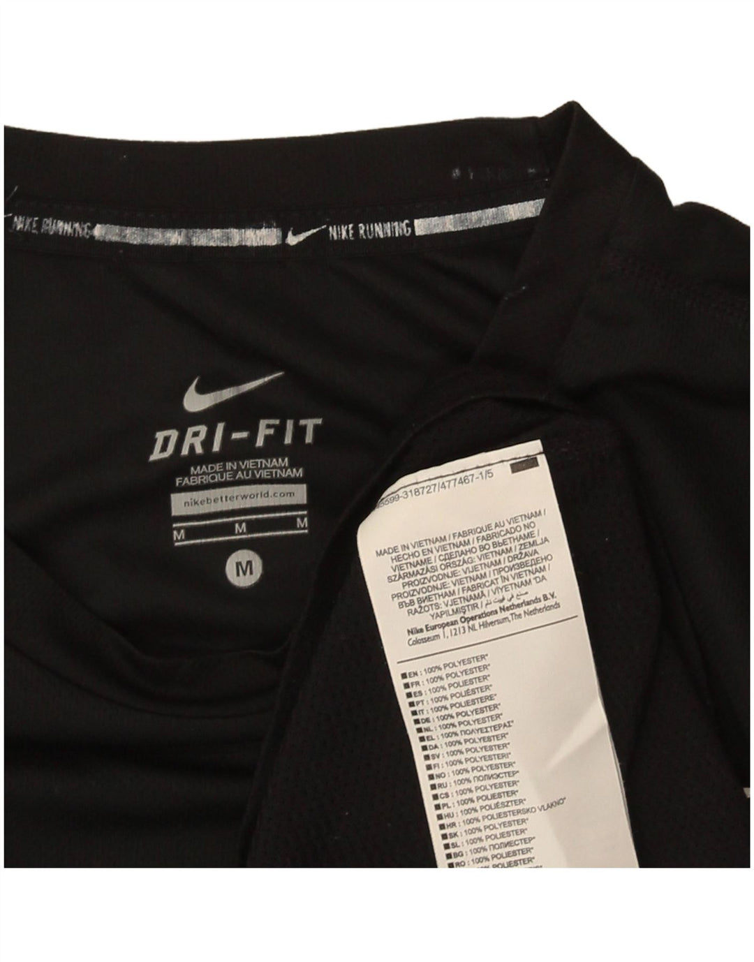 Nike Hommes Dri Fit T-Shirt Haut Noir Polyester Sports