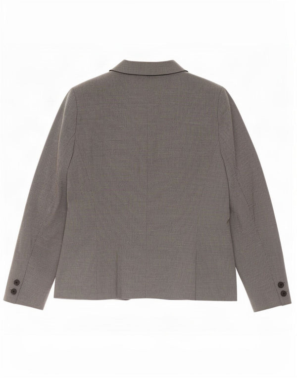 Zara Veste Blazer 1 Bouton Femme EU 42 Grand Gris Pied-de-Poule Polyester