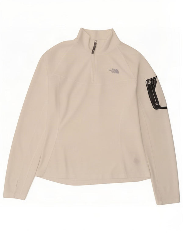The North Face Haut de survêtement à col zippé pour femme UK 16 Large Blanc