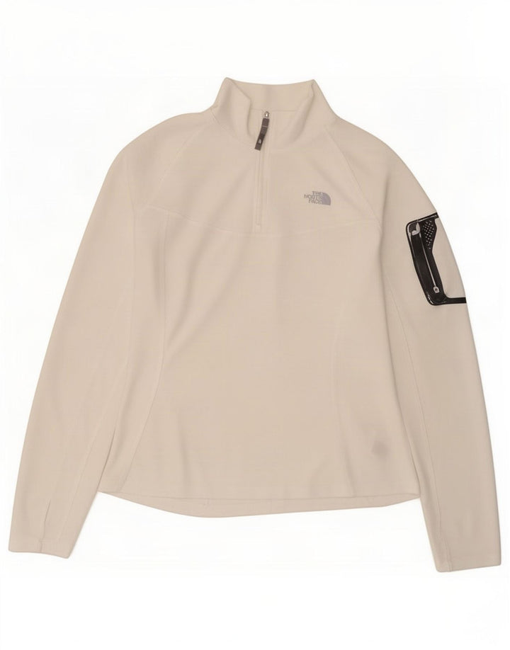 The North Face Haut de survêtement à col zippé pour femme UK 16 Large Blanc