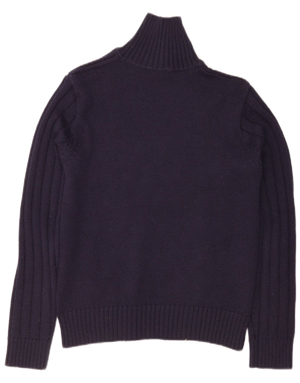 Nara Maglie Pull col zippé pour femme UK 14 Laine bleu marine moyen