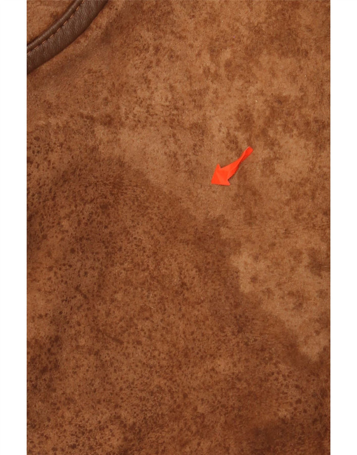 VINTAGE Manteau en peau de mouton surdimensionné pour femme IT 44 Peau de mouton marron moyen