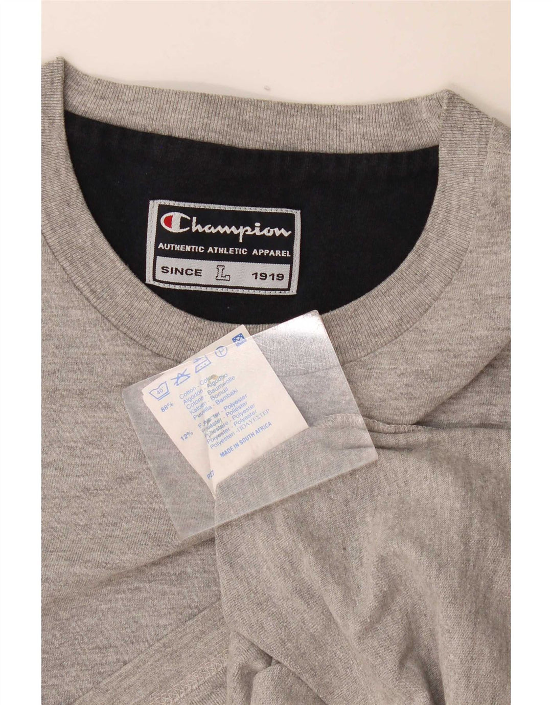 Champion Haut à manches longues pour homme en coton moucheté gris grand