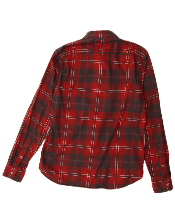 Timberland Chemise Slim Fit en Flanelle Homme Rouge Moyen à Carreaux en Coton