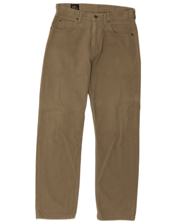 Lee Mens Portland Straight Casual Trousers W30 L30 Khaki Cotton