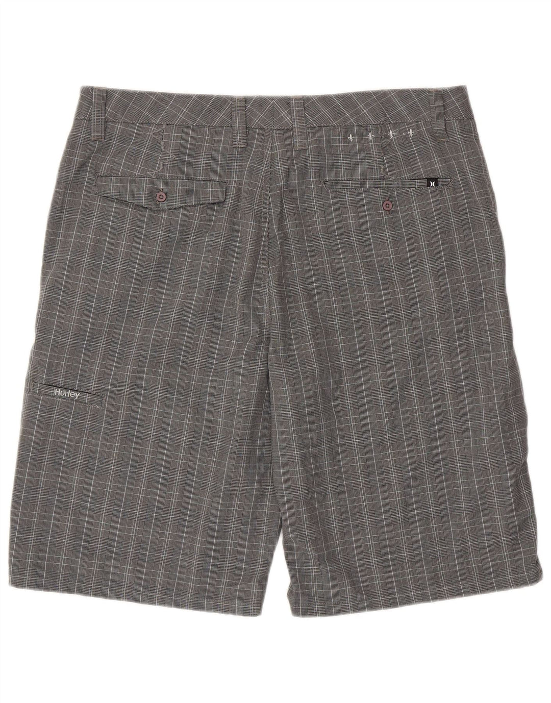 Hurley Short Chino Homme W36 Large Gris Pied-de-Poule Polyester