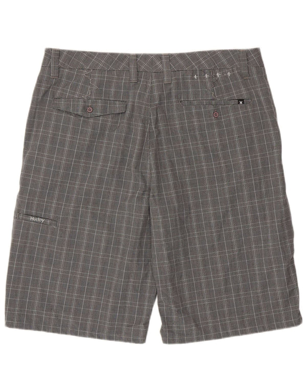 Hurley Short Chino Homme W36 Large Gris Pied-de-Poule Polyester
