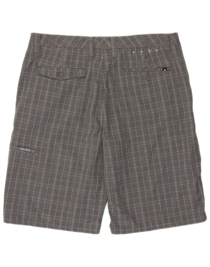 Hurley Short Chino Homme W36 Large Gris Pied-de-Poule Polyester
