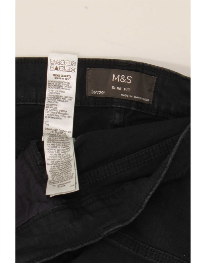 Marks & Spencer Jean Slim Homme W36 L29 Coton Noir