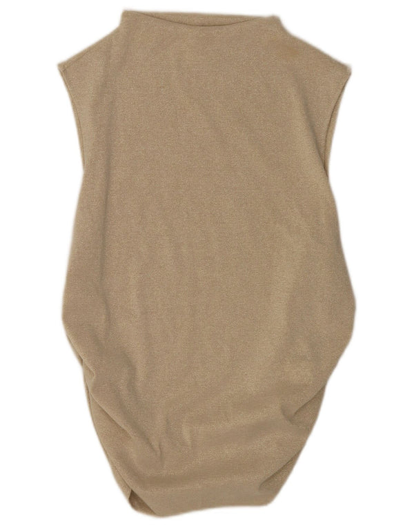Marks & Spencer Chemisier sans manches pour femme UK 18 XL Viscose mouchetée beige