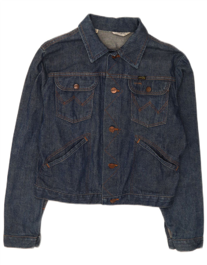 Wrangler Veste en jean courte pour femme UK 14 Bleu moyen