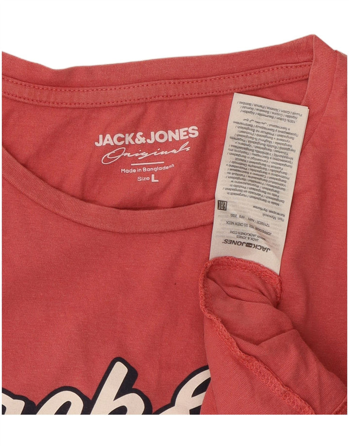 Jack & Jones T-Shirt Graphique Homme Grand Rose Coton