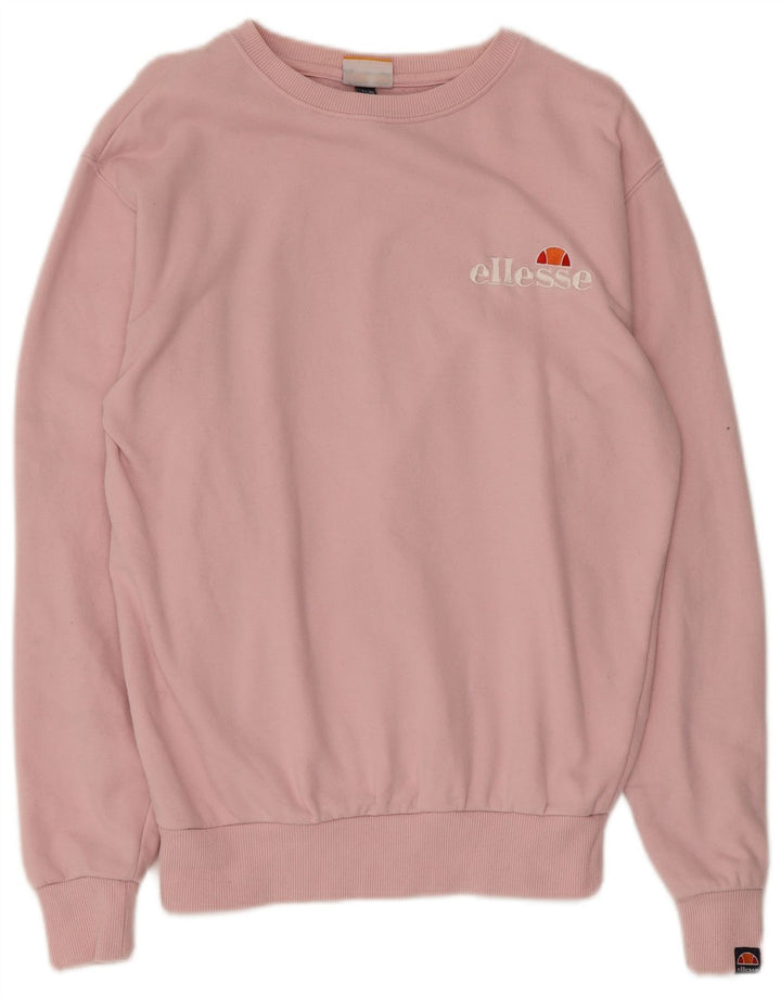 Ellesse Sweat-shirt surdimensionné graphique pour femme UK 8 petit coton rose