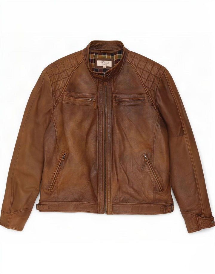 Ashwood Veste en cuir pour homme UK 48 4XL Marron