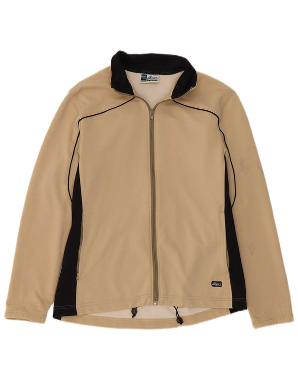 ASICS Veste de survêtement pour femme UK 14 Large Beige Colourblock