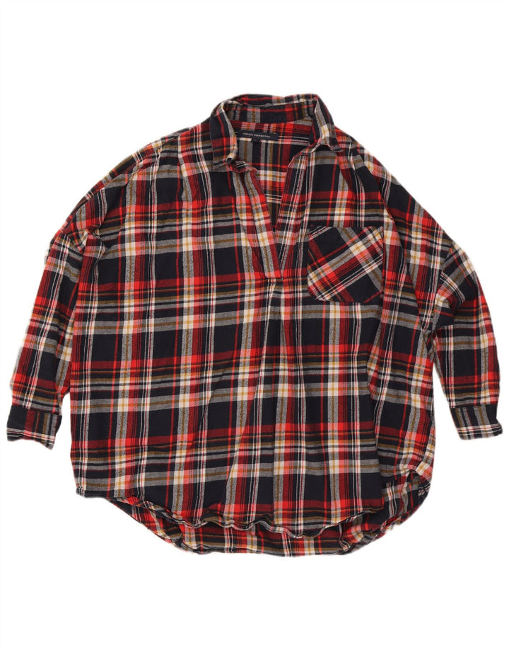 French Connection Chemise en flanelle pour femme UK 44 Grand carreaux multicolores