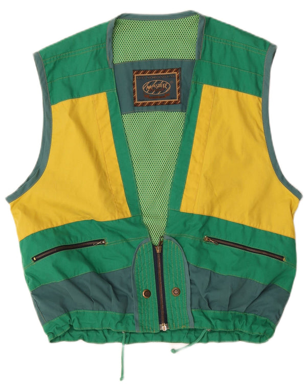 Master Gilet Homme UK 40 Grand Coton Colorblock Vert