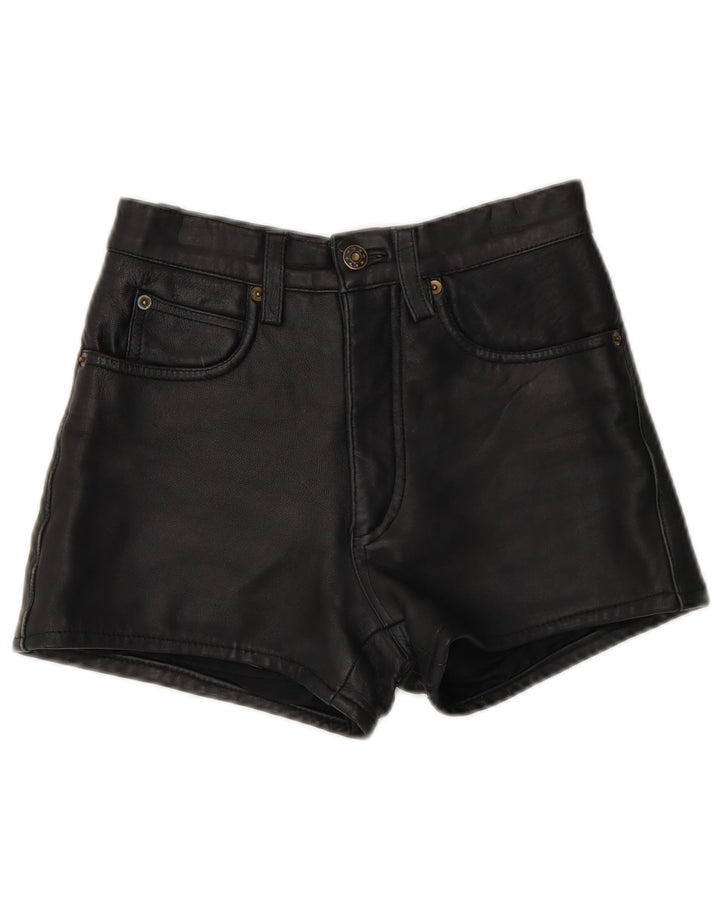Short en cuir femme vintage W26 petit cuir noir
