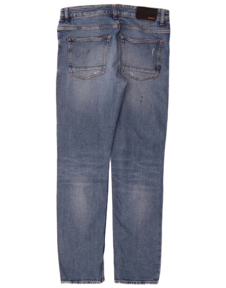 Hugo Boss Jean slim vieilli W32 L32 en coton bleu pour homme