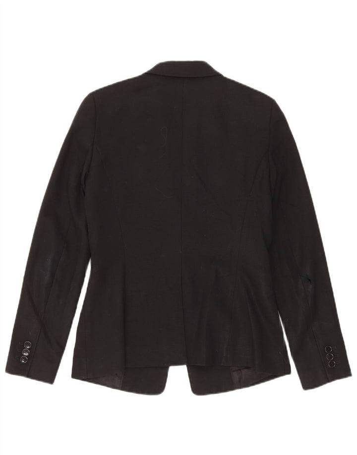 Reiss Veste blazer à 1 bouton pour femme UK 10 Petite laine noire