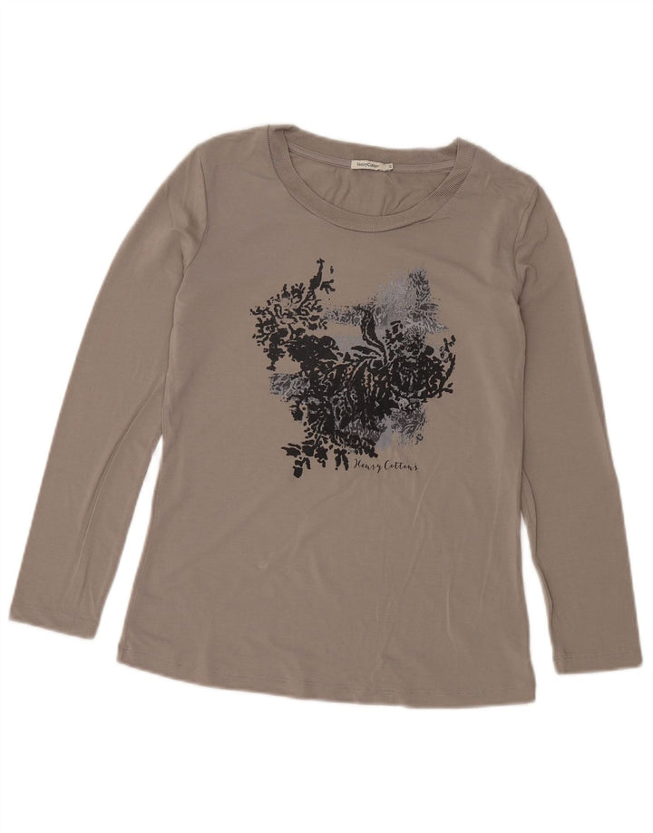 Henry Cottons Haut graphique à manches longues pour femme IT 44 Gris moyen floral