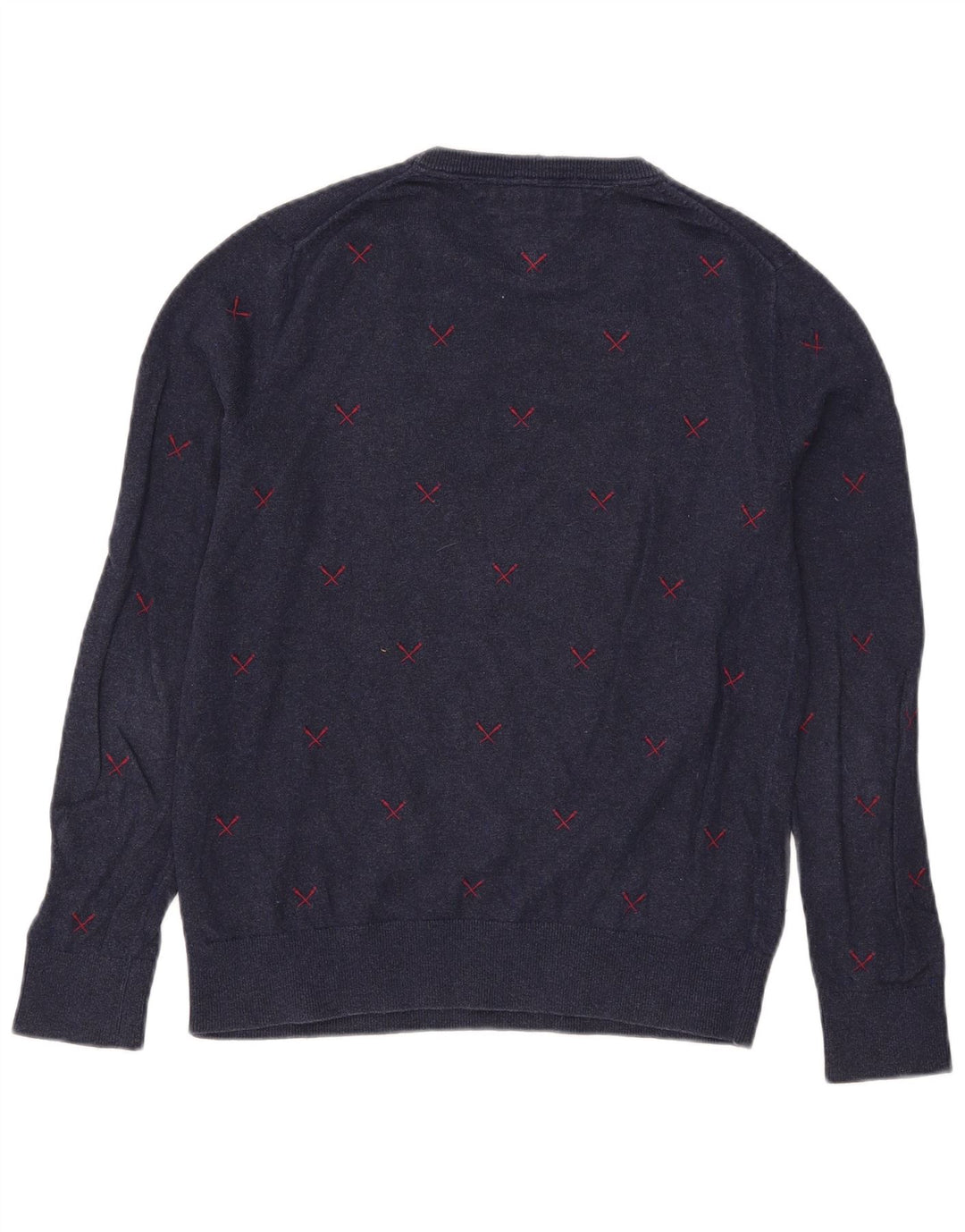 Tommy Hilfiger Pull à col rond pour homme Petit bleu marine Polyester